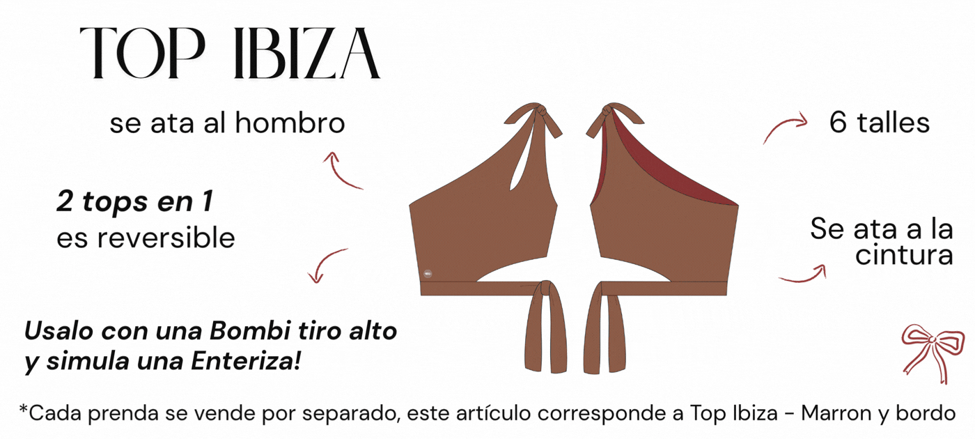 Top de bikini de un hombro, reversible en rosa y naranja